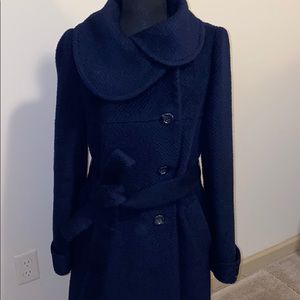 Deep Blue Wool & Alpaca Coat